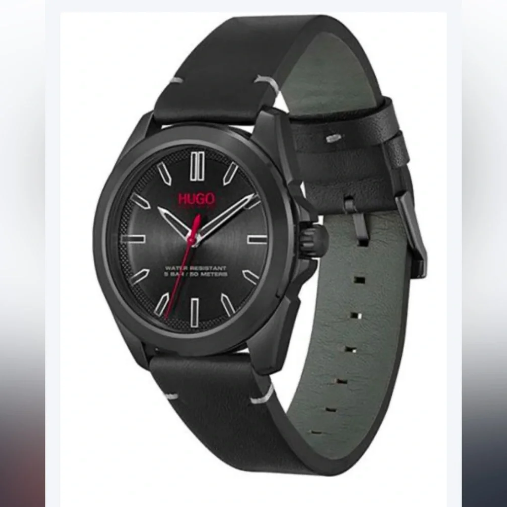 NIB HUGO BOSS 1530227 ADVENTURE BLACK DIAL QUARTZ MEN'S WATCH